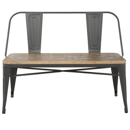 Lumisource Oregon-Farmhouse Bench in Grey and Brown BC-OR GY+BN